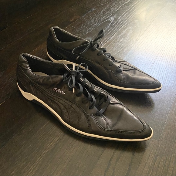 靴 puma alexander mcqueen archive shoes25cm Alexander McQueen Puma Black Leather Pointed Archive Sneakers